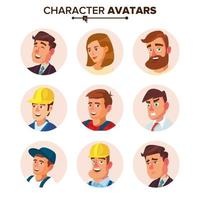 vetor de coleção de avatares de pessoas. avatar de personagens padrão. ilustração plana isolada dos desenhos animados