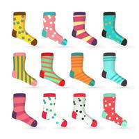 vetor de ícones de meias de criança. conjunto de meias coloridas