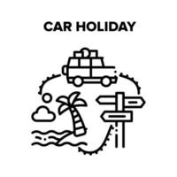 ilustrações de vetor preto de férias de carro