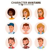 vetor de coleção de avatares de pessoas. espaço reservado para avatar de personagens padrão. desenho animado, ilustração isolada plana de arte em quadrinhos