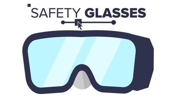 vetor de óculos de segurança. ícone de óculos industriais. óculos de proteção. googles construtor de segurança. ilustração plana isolada