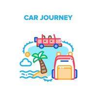 ilustração de cor de conceito de vetor de viagem de carro