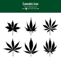 vetor de folha de maconha. cânhamo verde cannabis sativa ou cannabis indica folha de maconha isolada no fundo branco. ilustração de planta medicinal