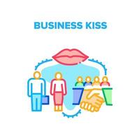 ilustração de cores do conceito de vetor de beijo de negócios