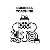 ilustração em vetor preto de treinador de coaching de negócios