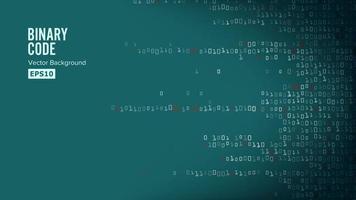 vetor de fundo de código binário. algoritmo binário, código de dados, descriptografia e codificação, matriz de linha