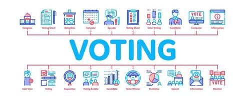 vetor de banner infográfico mínimo de votação e eleição