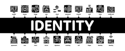 vetor de banner infográfico mínimo de usuário de identidade digital