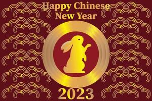 cor dourada 2023 fundo de celebração do ano novo chinês vetor