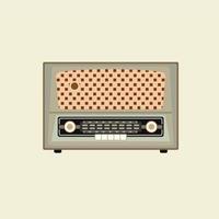 ilustração em vetor design plano de rádio vintage antigo. rádio retrô analógico, estilo clássico