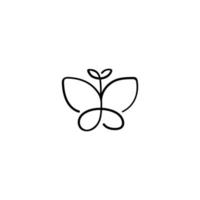 design de ícone de estilo de linha de borboleta vetor