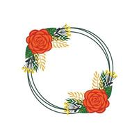 fundo floral do quadro do círculo para casamento ou convite. fundo floral vetor