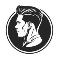 logotipo preto e branco representando um homem elegante e brutal. estilo minimalista com linhas limpas e um design simples, mas eficaz. vetor