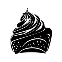 logotipo de cupcake preto e branco lindamente projetado. bom para tipografia. vetor