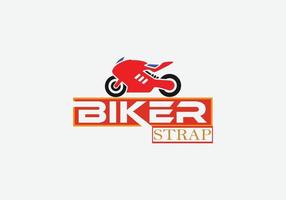 design de logotipo de emblema de bicicleta abstrata de cinta de motociclista vetor
