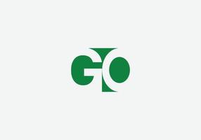 go abstract go letter design de logotipo minimalista moderno vetor