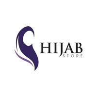 ilustração de ícone de modelo de logotipo hijab vetor