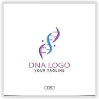 ícone para tecnologia científica, logotipo de dna design de modelo elegante premium vetor eps 10