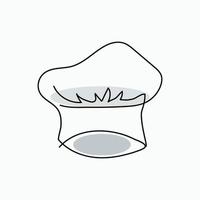 arte de linha de boné de chef, logotipo de arte de linha, logotipo de chef, logotipo de chef de arte de uma linha vetor