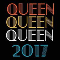 a rainha nasceu em 2017 vetor de sublimação de aniversário vintage