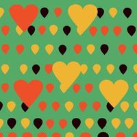 papel de parede contendo corações em cores amarelas, vermelhas e verdes vetor