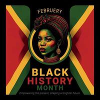 mês da história negra em cores pan-africanas modelagem 3d rosto posteriormente vetorizado vetor