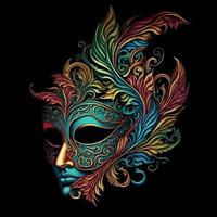 máscara veneziana colorida ornamentada vetor