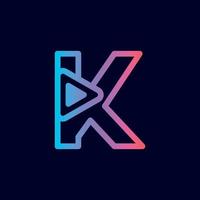 design de logotipo de música tocar marca letra k vetor