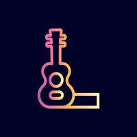 guitarra música logotipo design marca letra l vetor