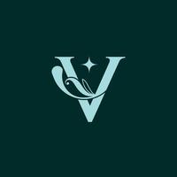 logotipo de beleza floral elegante logotipo real v vetor