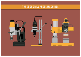 Tipos de máquina da imprensa de broca Vector