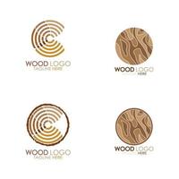vetor de design de ilustração de ícone de modelo de logotipo de madeira, usado para fábricas de madeira, plantações de madeira, processamento de toras, móveis de madeira, armazéns de madeira com um conceito moderno e minimalista