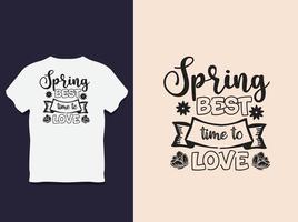 design de camiseta de tipografia de dia de primavera vetor