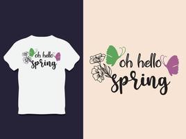 design de camiseta de tipografia de dia de primavera vetor