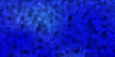 fundo vector azul escuro com formas hexagonais.
