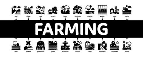 vetor de banner infográfico mínimo de paisagem agrícola