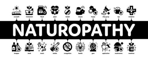 vetor de banner infográfico mínimo de medicina tradicional de naturopatia