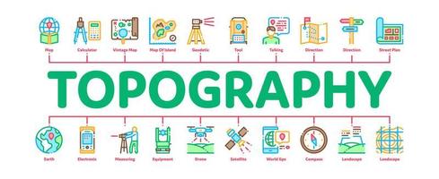 vetor de banner infográfico mínimo de pesquisa de topografia