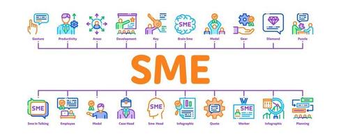 vetor de banner infográfico mínimo de empresa de negócios pme