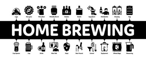 vetor de banner infográfico mínimo de cerveja caseira