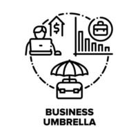 cor do conceito de vetor de acessório de guarda-chuva de negócios