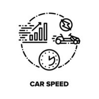 conceito de vetor de corrida de velocidade de carro ilustração preta