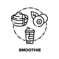 ilustrações de conceito de vetor de bebida de smoothie preto