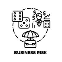 ilustração de conceito de vetor de risco de negócios preto