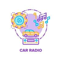 ilustração de cor de conceito de vetor de dispositivo de rádio de carro