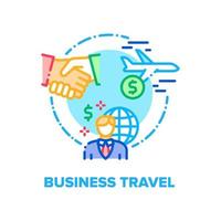 ilustração de cor de conceito de vetor de viagens de negócios