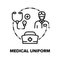 ilustração de conceito de vetor de uniforme médico preto