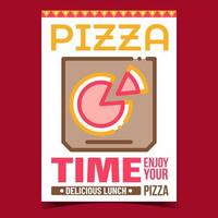 vetor de cartaz de promoção criativa de caixa de comida de pizza