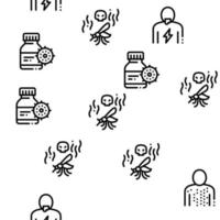 vetor de padrão sem emenda de malária doença dengue