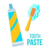 pasta de dente, vetor de escova. assistência odontológica infantil. ilustração plana isolada dos desenhos animados
